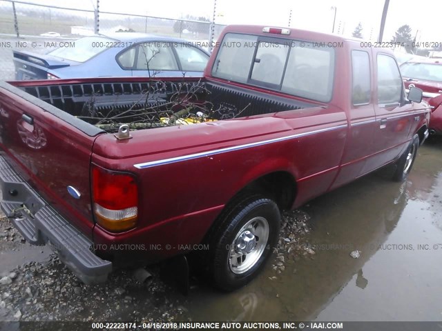 1FTCR14X3VTA36187 - 1997 FORD RANGER SUPER CAB RED photo 4