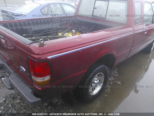 1FTCR14X3VTA36187 - 1997 FORD RANGER SUPER CAB RED photo 6