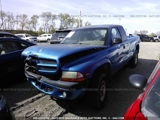 1B7GG22X7YS604936 - 2000 DODGE DAKOTA BLUE photo 2