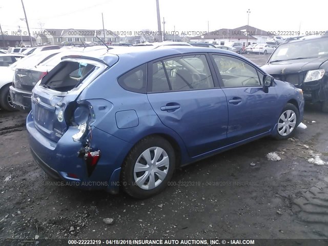 JF1GPAA63E8250186 - 2014 SUBARU IMPREZA BLUE photo 4