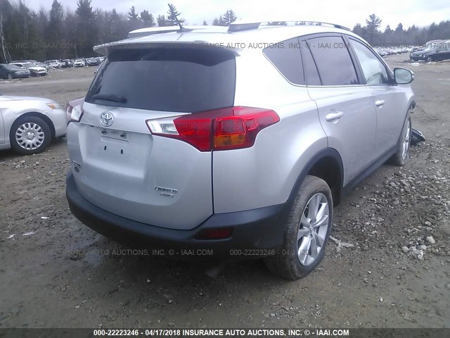 2T3DFREV1EW126945 - 2014 TOYOTA RAV4 LIMITED SILVER photo 4