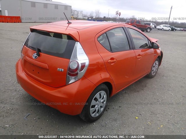 JTDKDTB37C1006818 - 2012 TOYOTA PRIUS C ORANGE photo 4