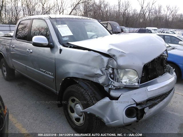 5TBDT44155S490841 - 2005 TOYOTA TUNDRA DOUBLE CAB SR5 SILVER photo 1