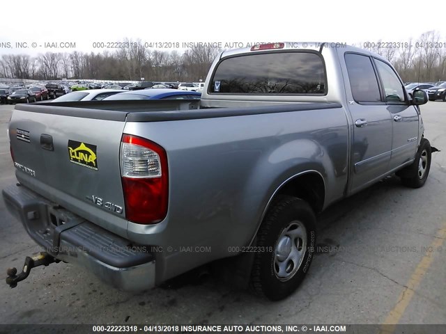 5TBDT44155S490841 - 2005 TOYOTA TUNDRA DOUBLE CAB SR5 SILVER photo 4