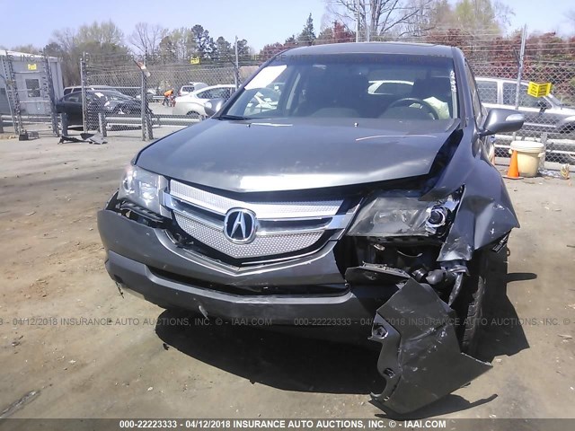 2HNYD28409H516341 - 2009 ACURA MDX TECHNOLOGY GRAY photo 6