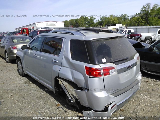 2GKFLZE31D6219026 - 2013 GMC TERRAIN DENALI SILVER photo 3