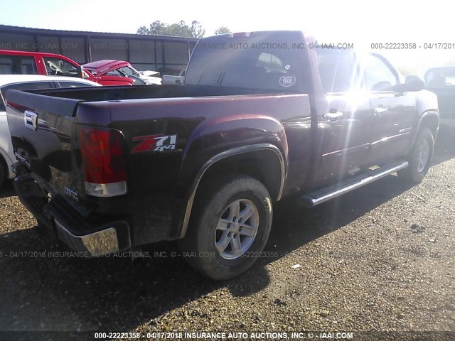 3GTEK13M38G148204 - 2008 GMC SIERRA K1500 MAROON photo 4