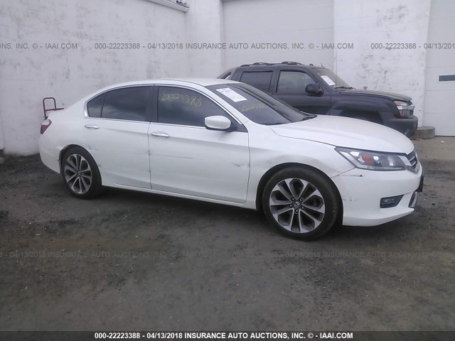 1HGCR2F59EA059830 - 2014 HONDA ACCORD SPORT WHITE photo 1