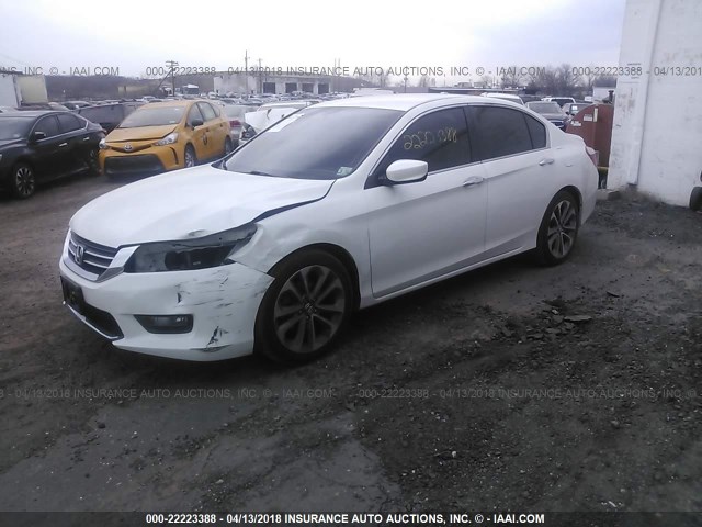 1HGCR2F59EA059830 - 2014 HONDA ACCORD SPORT WHITE photo 2