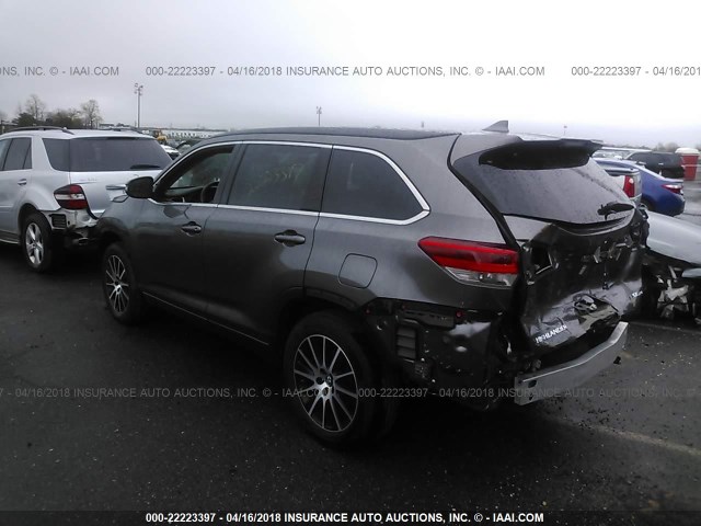 5TDJZRFH0HS431913 - 2017 TOYOTA HIGHLANDER SE/XLE GRAY photo 3