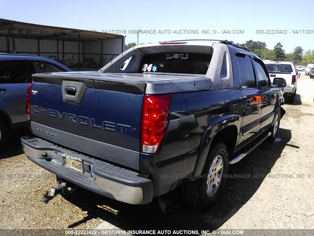 3GNEC12Z55G171710 - 2005 CHEVROLET AVALANCHE C1500 BLUE photo 4