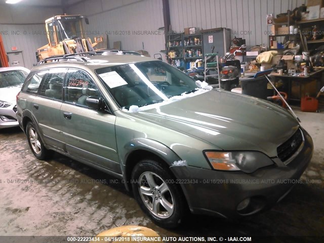 4S4BP61C557375389 - 2005 SUBARU LEGACY OUTBACK 2.5I GREEN photo 1