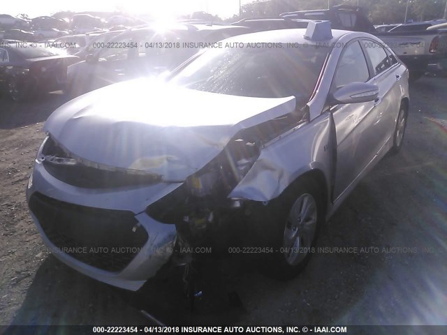 KMHEC4A48DA078401 - 2013 HYUNDAI SONATA HYBRID SILVER photo 2