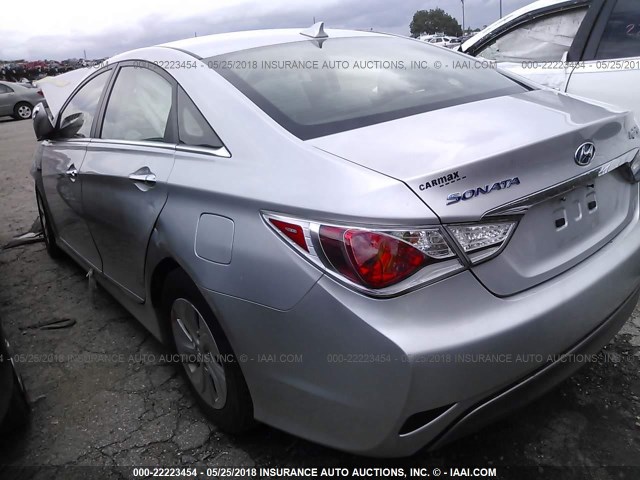 KMHEC4A48DA078401 - 2013 HYUNDAI SONATA HYBRID SILVER photo 3