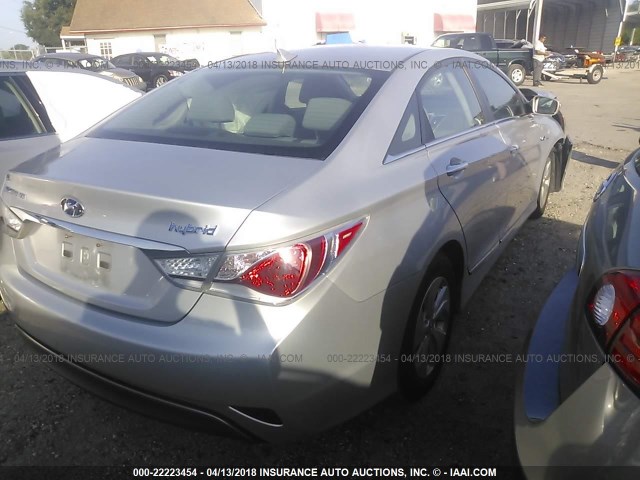 KMHEC4A48DA078401 - 2013 HYUNDAI SONATA HYBRID SILVER photo 4