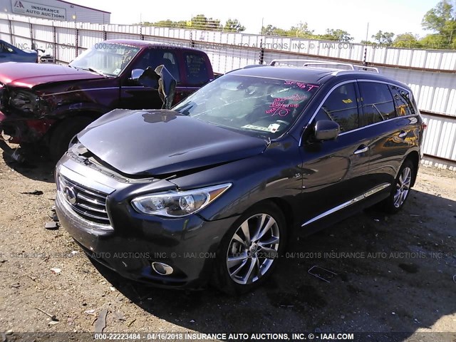 5N1AL0MN8EC516738 - 2014 INFINITI QX60 GRAY photo 2