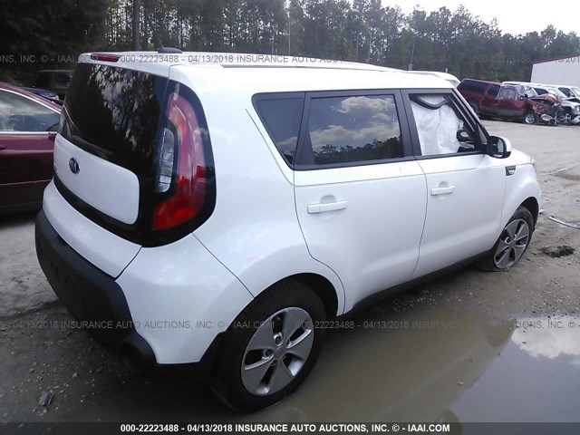 KNDJN2A29E7088496 - 2014 KIA SOUL WHITE photo 4