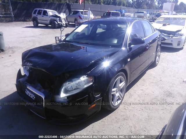 WAUDF78E88A127476 - 2008 AUDI A4 2.0T QUATTRO BLACK photo 2