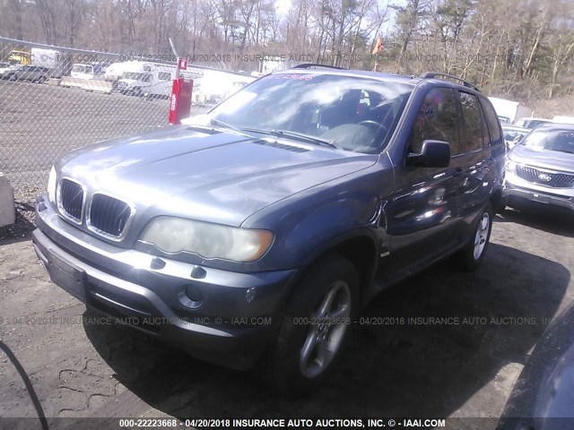 5UXFA53572LP31424 - 2002 BMW X5 3.0I GRAY photo 2