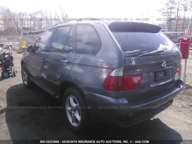 5UXFA53572LP31424 - 2002 BMW X5 3.0I GRAY photo 3