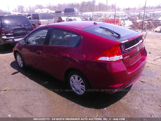 JHMZE2H58AS015211 - 2010 HONDA INSIGHT LX RED photo 3