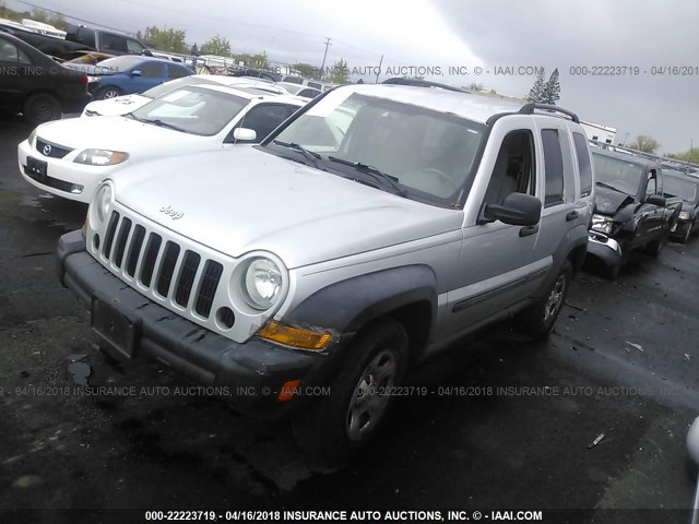 1J4GK48K36W215748 - 2006 JEEP LIBERTY SPORT 银色 照片 2