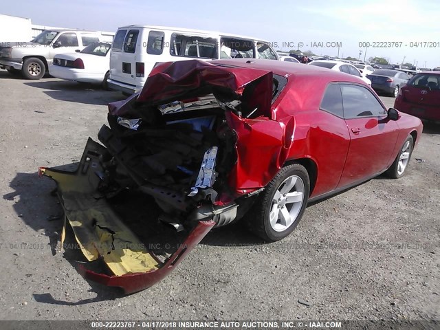 2C3CDYAG6CH291717 - 2012 DODGE CHALLENGER SXT RED photo 4