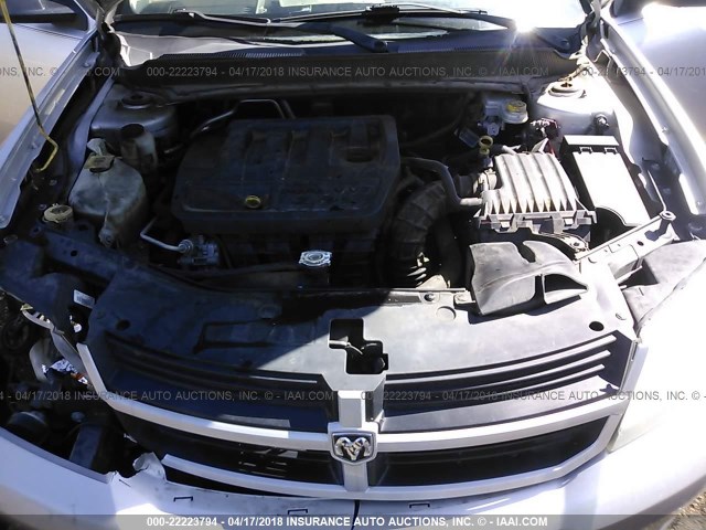 1B3CC4FB9AN174160 - 2010 DODGE AVENGER SXT SILVER photo 10