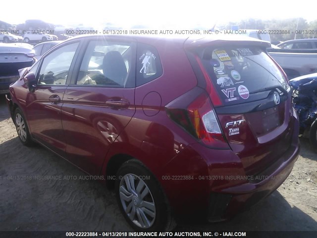 3HGGK5H52FM726536 - 2015 HONDA FIT LX RED photo 3