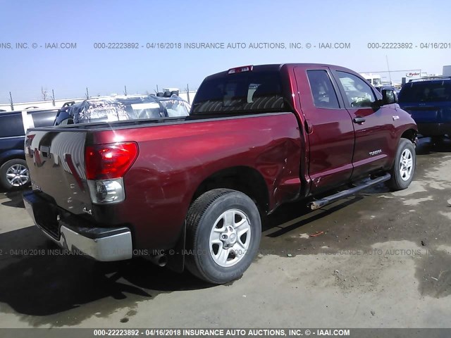 5TFBV54168X071569 - 2008 TOYOTA TUNDRA DOUBLE CAB/DOUBLE CAB SR5 MAROON photo 4