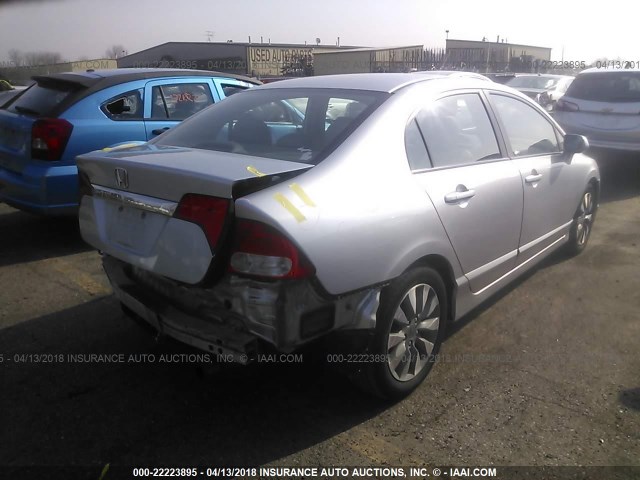 19XFA1F94BE023956 - 2011 HONDA CIVIC EXL SILVER photo 4
