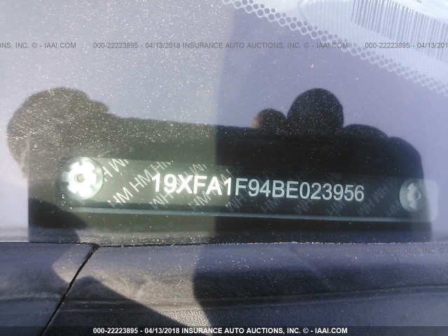 19XFA1F94BE023956 - 2011 HONDA CIVIC EXL SILVER photo 9