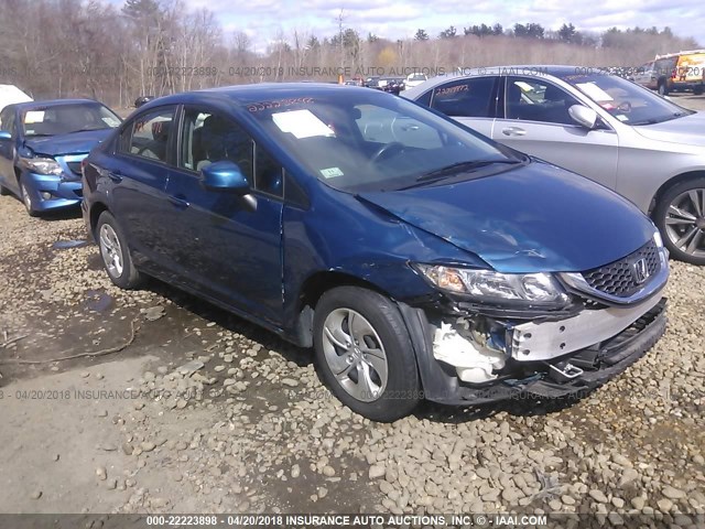 2HGFB2F58DH526138 - 2013 HONDA CIVIC LX ლურჯი ფოტო 1