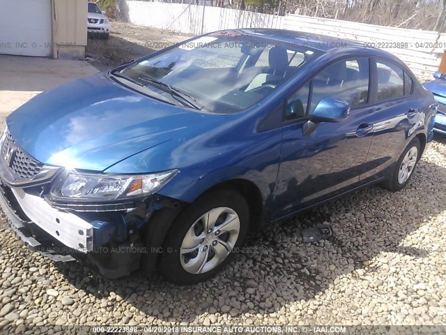 2HGFB2F58DH526138 - 2013 HONDA CIVIC LX ლურჯი ფოტო 2