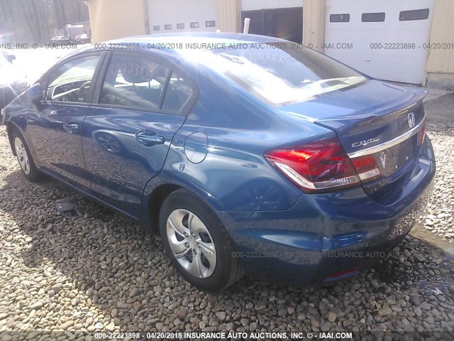 2HGFB2F58DH526138 - 2013 HONDA CIVIC LX ლურჯი ფოტო 3