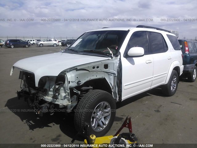 5TDZT38A66S266142 - 2006 TOYOTA SEQUOIA LIMITED WHITE photo 2