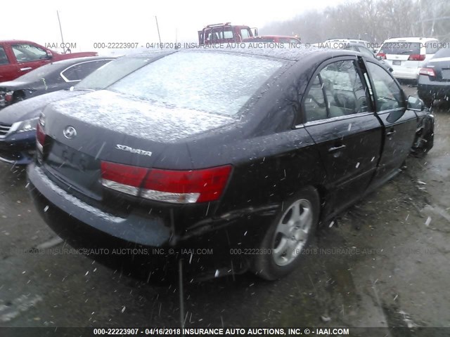 5NPEU46C66H145798 - 2006 HYUNDAI SONATA GLS/LX BLACK photo 4