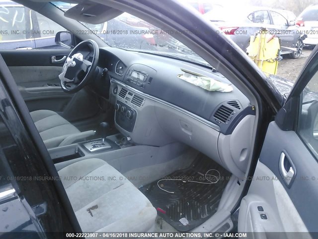 5NPEU46C66H145798 - 2006 HYUNDAI SONATA GLS/LX BLACK photo 5