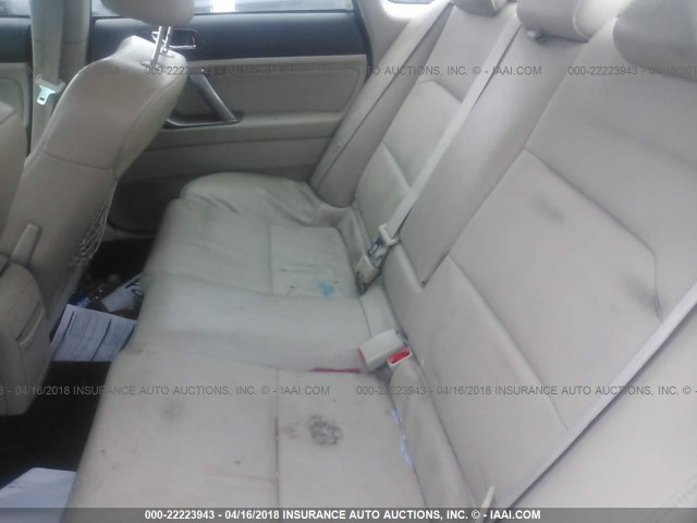 4S3BL626297229904 - 2009 SUBARU LEGACY 2.5I LIMITED WHITE photo 8