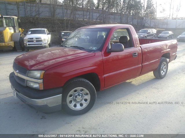 1GCEC14X95Z340695 - 2005 CHEVROLET SILVERADO C1500 RED photo 2