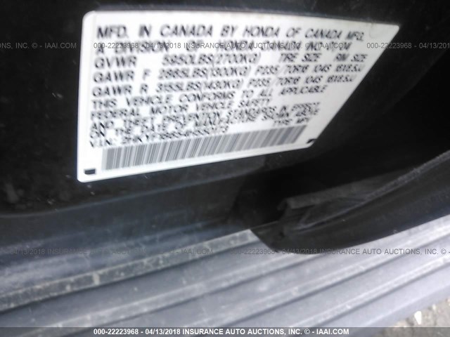 2HKYF18654H550173 - 2004 HONDA PILOT EXL შავი ფოტო 9