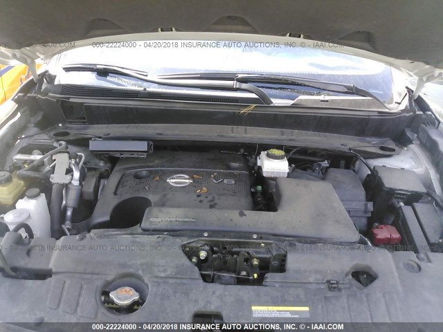 5N1AR2MM8FC697956 - 2015 NISSAN PATHFINDER S/SV/SL/PLATINUM 银色 照片 10