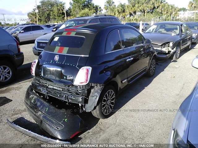 3C3CFFER8CT237319 - 2012 FIAT 500 LOUNGE BLACK photo 4