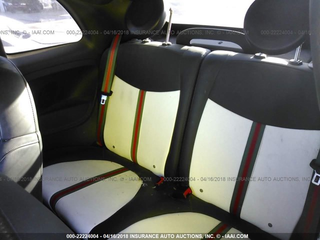 3C3CFFER8CT237319 - 2012 FIAT 500 LOUNGE BLACK photo 8