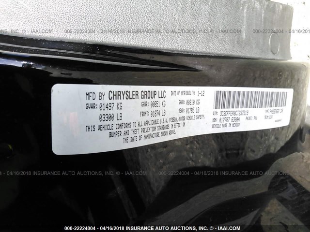 3C3CFFER8CT237319 - 2012 FIAT 500 LOUNGE BLACK photo 9