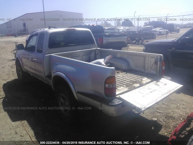 5TESM92N62Z117868 - 2002 TOYOTA TACOMA XTRACAB PRERUNNER SILVER photo 3