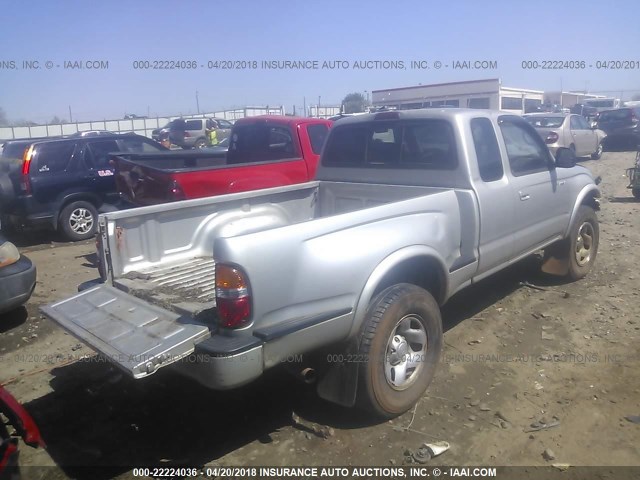 5TESM92N62Z117868 - 2002 TOYOTA TACOMA XTRACAB PRERUNNER ვერცხლისფერი ფოტო 4