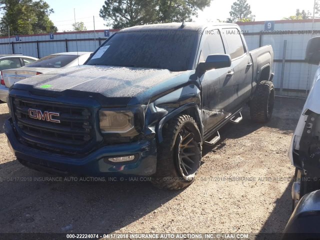 3GTU2NEC8HG142258 - 2017 GMC SIERRA K1500 SLT BLUE photo 2