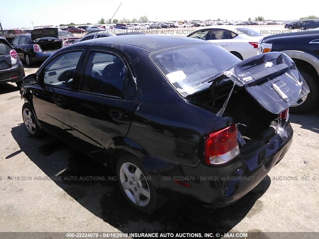 KL1TD52635B497113 - 2005 CHEVROLET AVEO LS BLACK photo 3