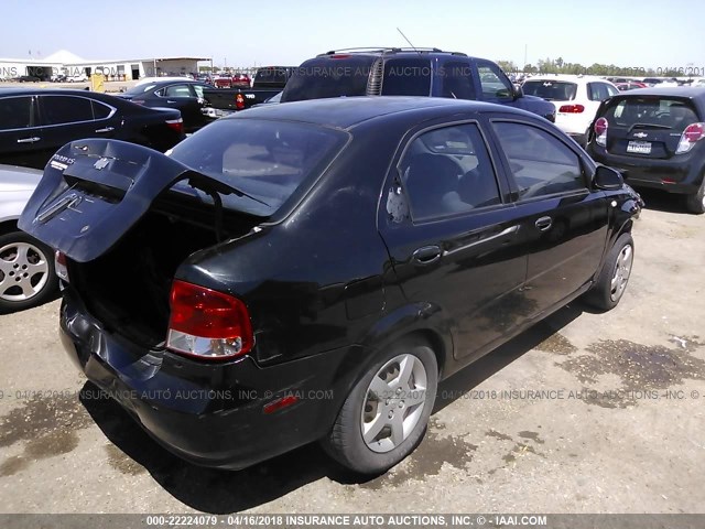 KL1TD52635B497113 - 2005 CHEVROLET AVEO LS BLACK photo 4
